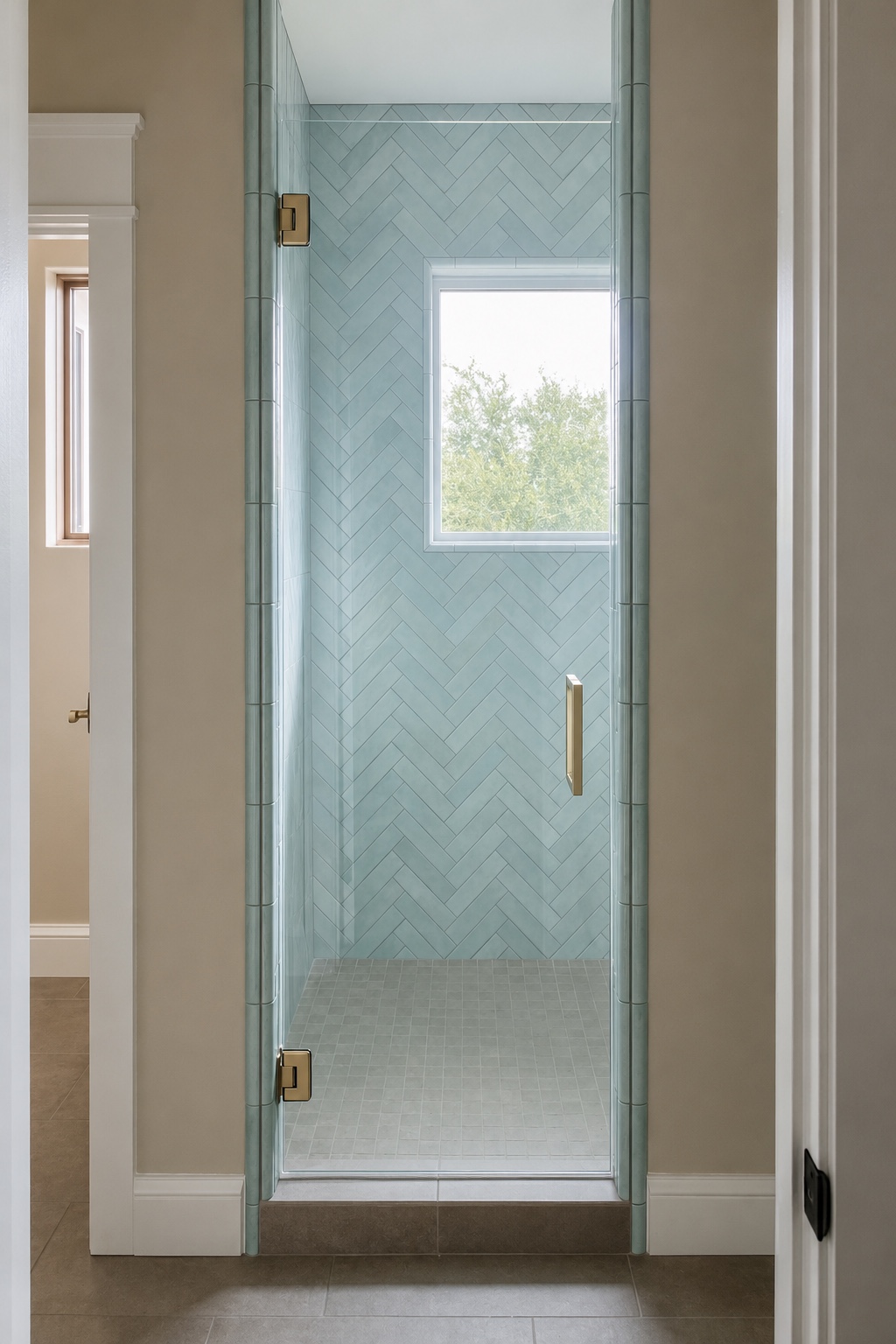 Completed custom tiled shower