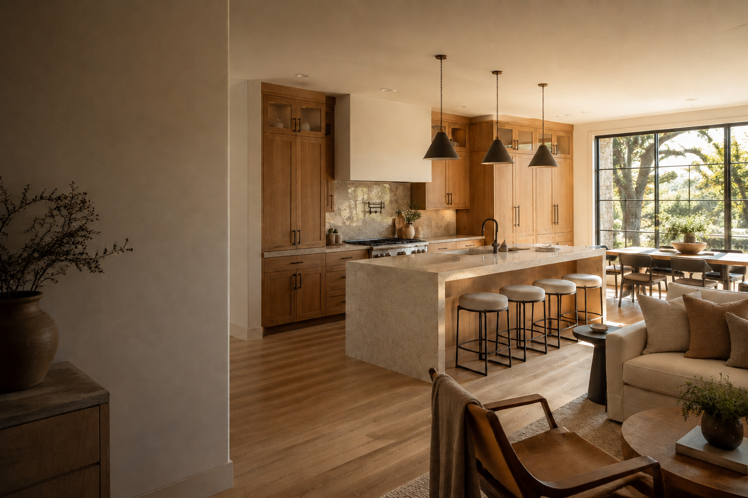 Open-concept kitchen remodeling design